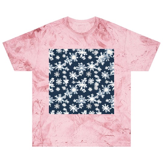 Snow pattern on navy blue background Blast T Shirts