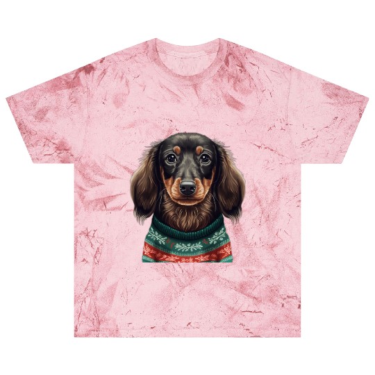 Festive Dachshund in a Christmas Sweater Blast T Shirts