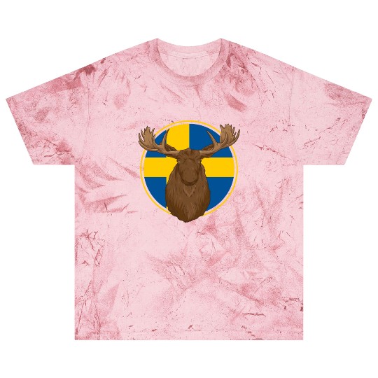 Sweden Flag Sverige Moose Blast T Shirts