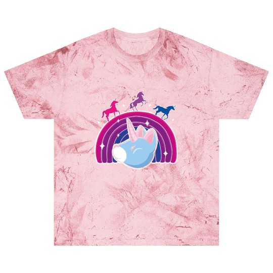 Kawaii Bisexual Pride Unicorn Bi Rainbow Blast T Shirts