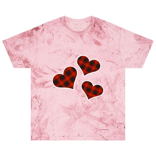 Buffalo Plaid Hearts Blast T Shirts