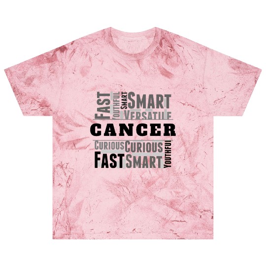 Cancer Zodiac Star Sign Word Cloud Square Monochro Blast T Shirts