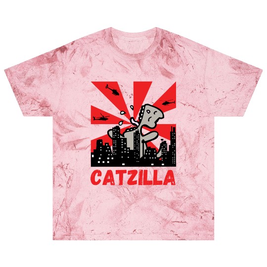 Catzilla funny cat Japanese Sunset Blast T Shirts