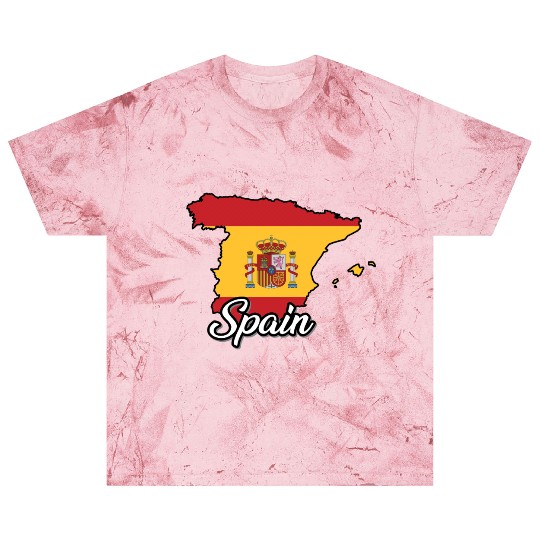Spain Flag Map, Patriotic Inscription, Country. Blast T Shirts