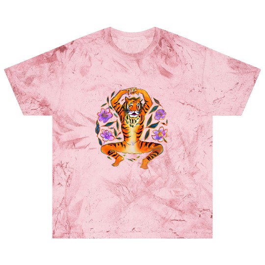 Yoga Tiger loves flowers Blast T Shirts
