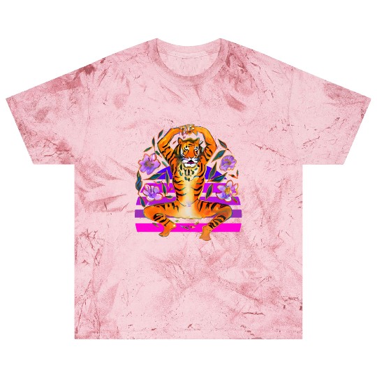 Yoga Tiger loves flowers Blast T Shirts