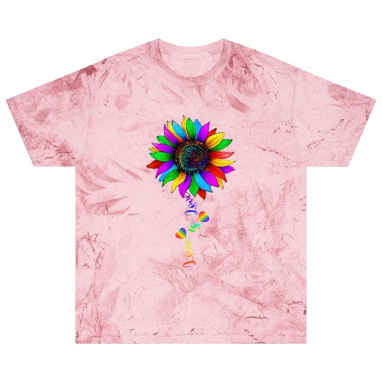 Sunflower Rainbow Love Is Love LGBT Lesbian Gay Blast T Shirts