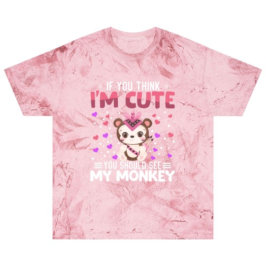 Monkey Heart Valentine's Day Animal For Womens Blast T Shirts