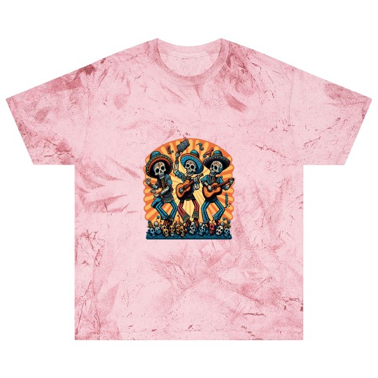 Mexican Folk Dance Fans Dancing Sugar Skull Blast T Shirts