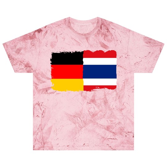 Thailand Flag Germany Flag Half Thai Half German Blast T Shirts