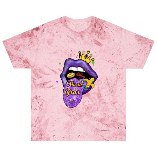 Men Women Queen King Love Mardi Gras Lips Blast T Shirts