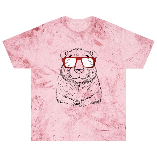 Capybara Wearing Red Glasses Capybara Lover Rodent Blast T Shirts