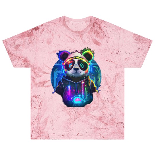 Futuristic Frenzy: Neon Panda Pop Art | light Blast T Shirts