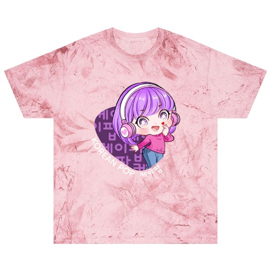 Korean Pop Chibi Finger Heart Anime Girl Kpop Kdra Blast T Shirts