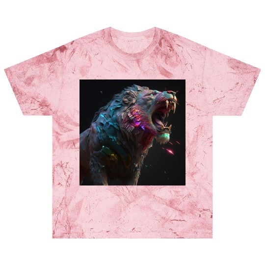 lion roaring colorful gems Blast T Shirts
