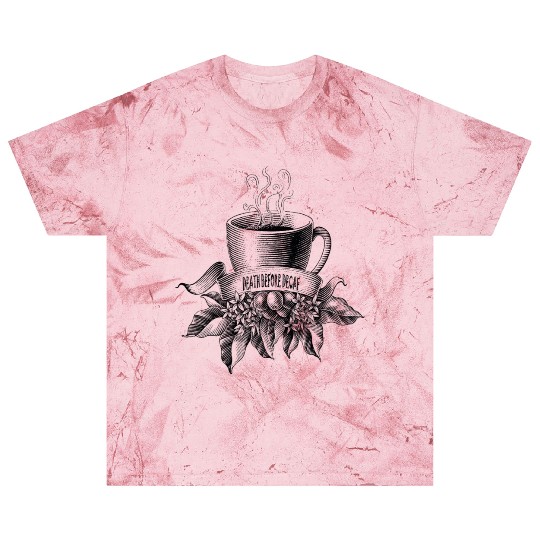 Death Before Decaf Line Art Blast T Shirts