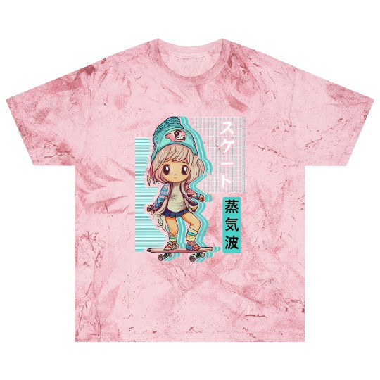 Skater Chibi Anime Skateboard Japanese Vaporwave A Blast T Shirts