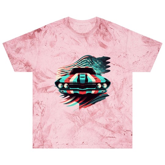 Muscle car american flag backround Blast T Shirts