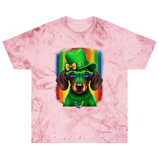 St. Patricks Day Dachshund Wiener Dog Shamrock Blast T Shirts