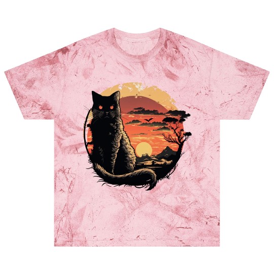 Catzilla Vintage Funny Cute black Cat Art Japanese Blast T Shirts