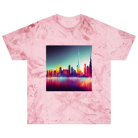 Dubai silhouette skyline abstract art Blast T Shirts