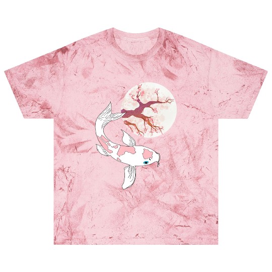 Koi Sakura Tree Moon Cherry Blossom Nishikigoi Jap Blast T Shirts
