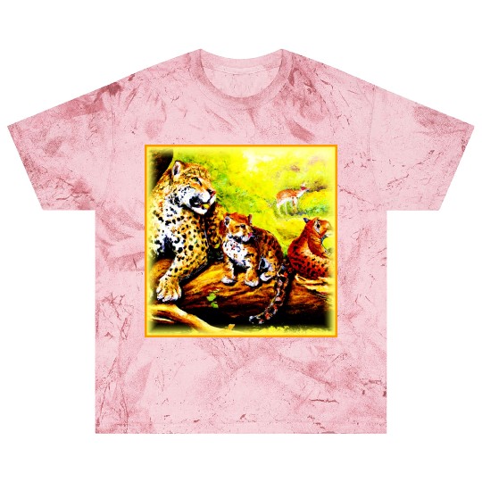 Jaguar Mom and Cubs Relaxing in Jungle. Buy Now Blast T Shirts