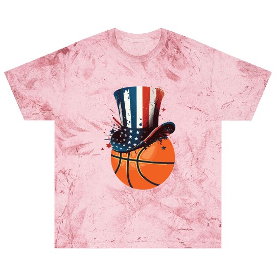 Patriotic America USA Flag 4th Of July Basketball Blast T Shirts