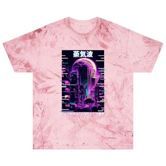 Retro Glitch Cityscape Vaporwave Futurism Tokyo Ae Blast T Shirts