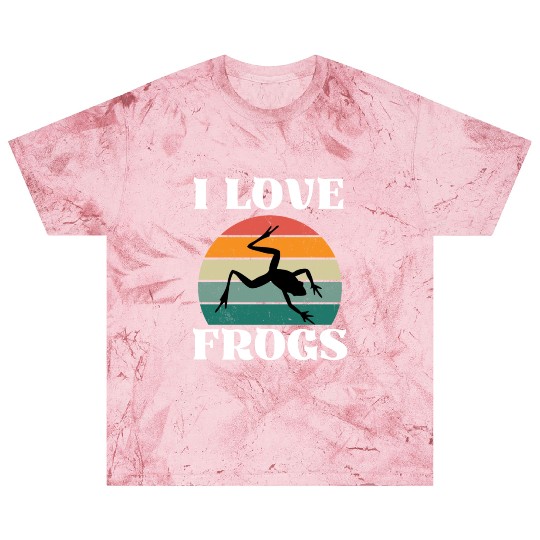 I LOVE FROGS RETRO SUNSET Blast T Shirts