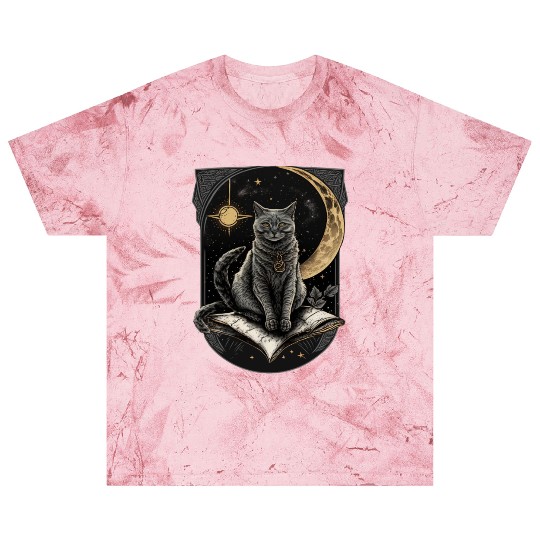 The Moon Tarot Card Celestial Cat Occult Ritual Blast T Shirts