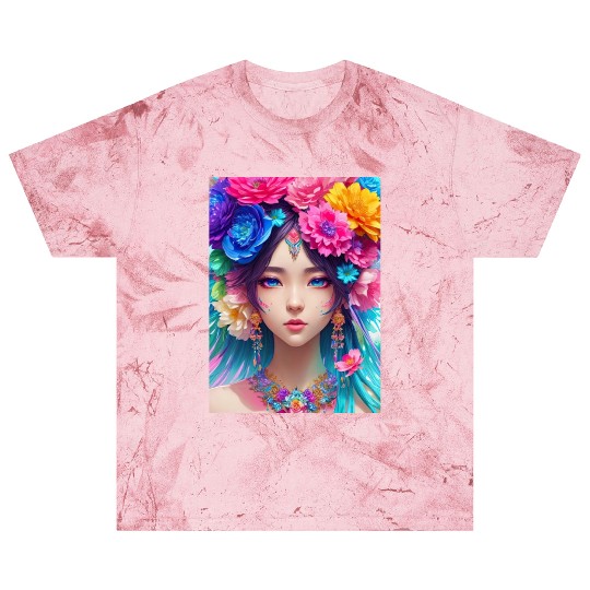 Spring Girl with a bouqet of flowers garland #10 Blast T Shirts