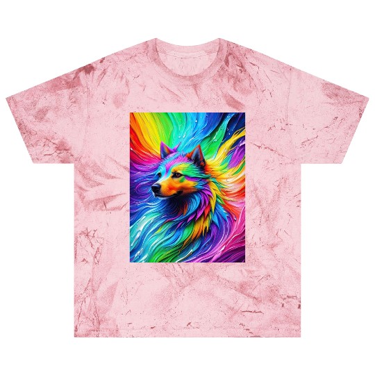Labrador Retriever with rainbow splashes of colors Blast T Shirts