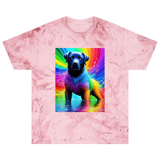 Labrador Retriever with rainbow splashes of colors Blast T Shirts