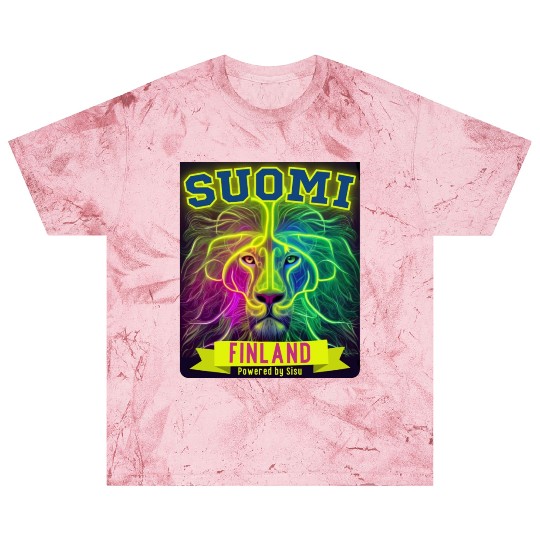 Neon Suomi Finland Lion powered by Sisu Blast T Shirts