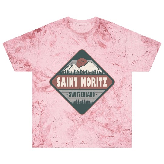 Saint Moritz Switzerland Vintage Hiking Design Blast T Shirts