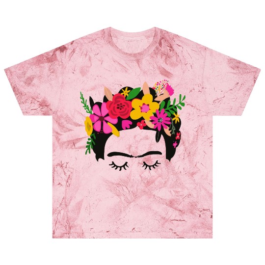 Frida Kahlo Illustration Floral Boho Style Mexican Blast T Shirts