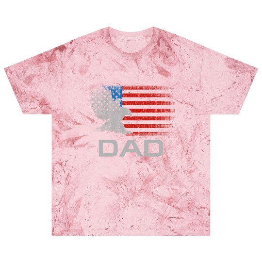 Dad US American Flag For Men Father's Day Husband Blast T Shirts