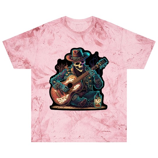 cowboy skeleton play guitar Blast T Shirts
