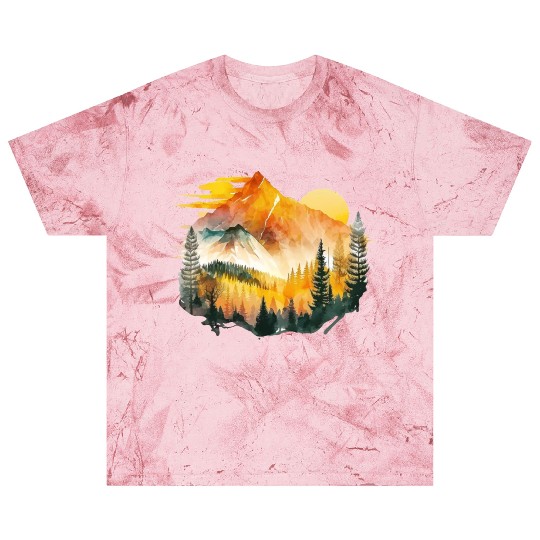 Watercolor Mountains Nature Hiking Explore Wild 3 Blast T Shirts