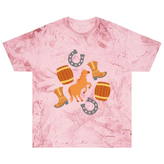 Cowboy Horse Riding Barrel Racing Blast T Shirts