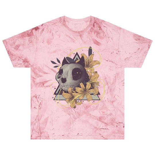 Cat Floral Skull Blast T Shirts