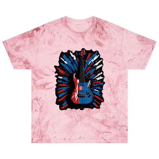 Electric guitar in Union Jack flag colors Blast T Shirts