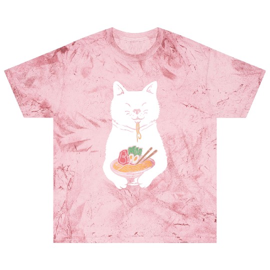 Cute Cat Eating Ramen Blast T Shirts