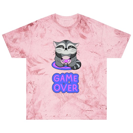Game Over fat wicked raccoon playing on a console Blast T Shirts