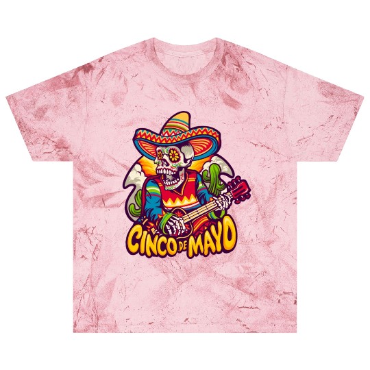 Mexican Skeleton Playing Guitar Cinco De Mayo Blast T Shirts