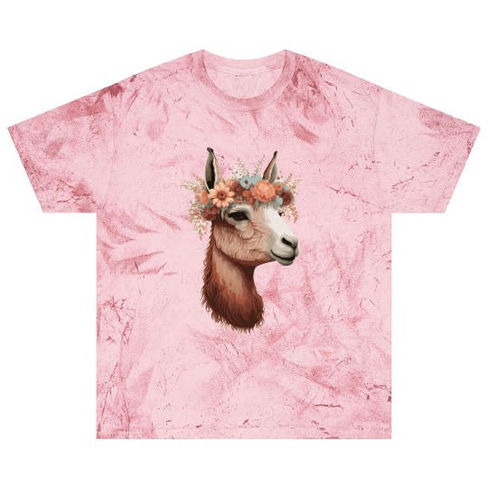 Flower Crown Llama Alpaca Floral Farm Animal Pet Blast T Shirts