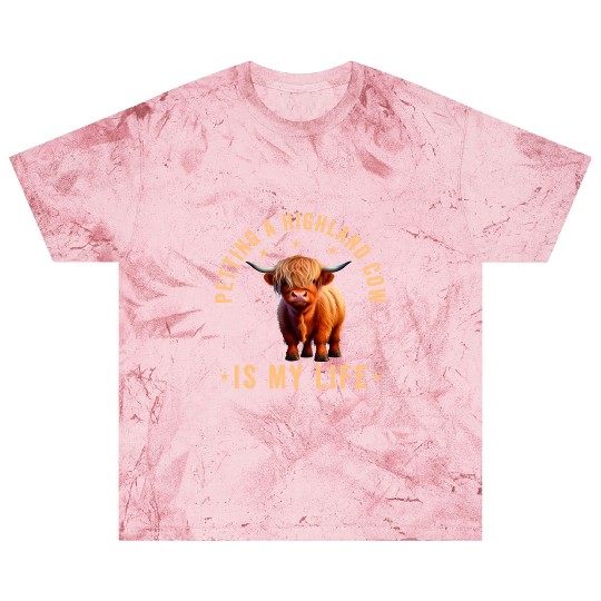 Petting A Highland Cow Is My Life Scottish Cattle Blast T Shirts
