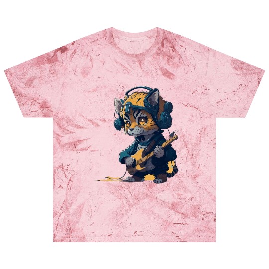 baby tiger playing electric guitar Blast T Shirts