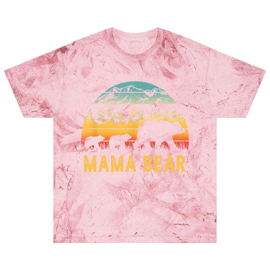 Mama Bear with 2 Cubs Retro Mountains Mother's day Blast T Shirts